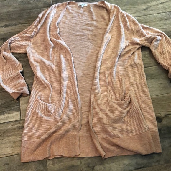 Madewell Sweaters - Madewell long pink cardigan with pockets